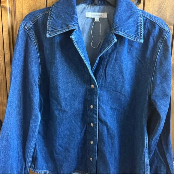 Favorite daughter Blue Denim Button-Up Shirt Jacket new size Small - Picture 7 of 8